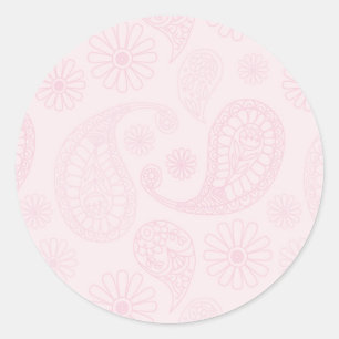 Sticker Rond Design rose pastel