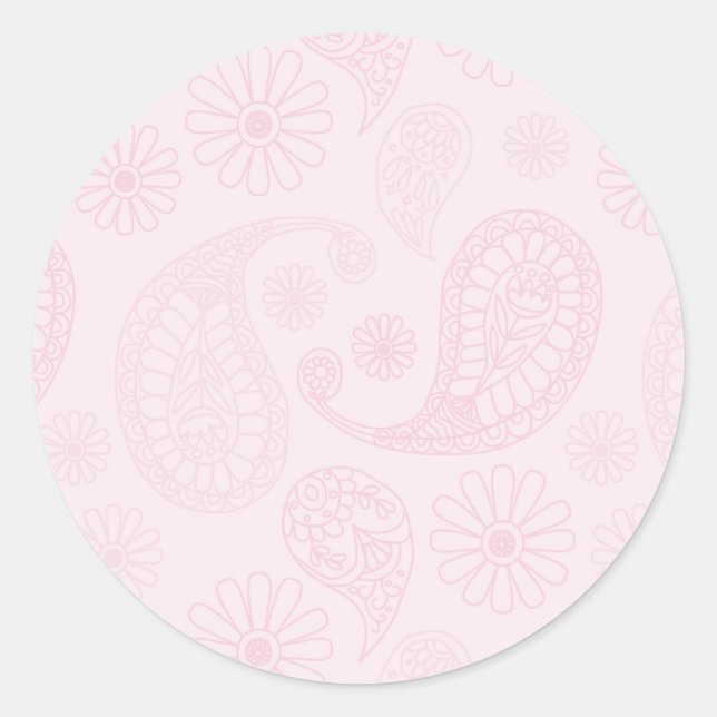 Sticker Rond Design rose pastel (Devant)