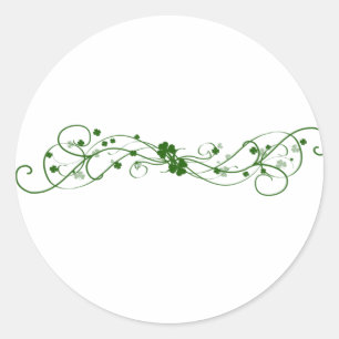 Sticker Rond Design Shamrock irlandais