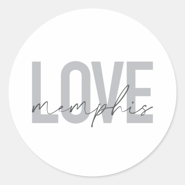 Sticker Rond Design simple, moderne, urbain, cool Love Memphis (Devant)