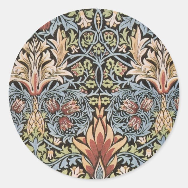 Sticker Rond Design Snakeshead par William Morris (Devant)