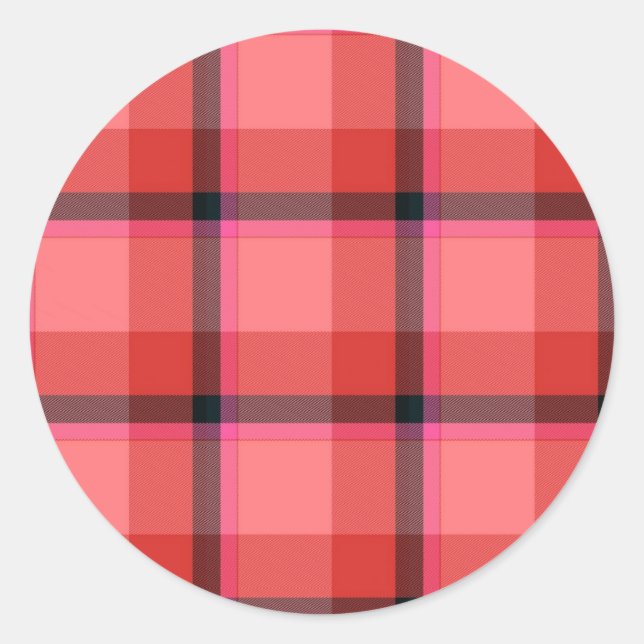 Sticker Rond Design Tartan (Devant)