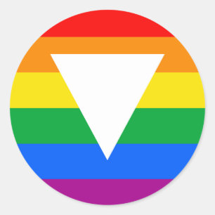 Sticker Rond Design triangle gay pride