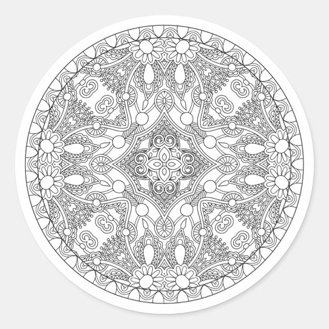 Sticker Rond Design Zendala (Devant)