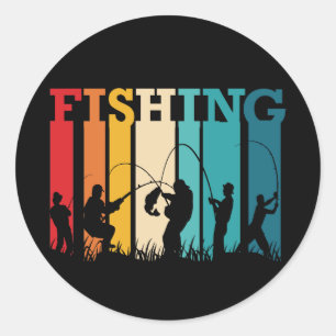 Sticker Rond Designs de pêche