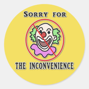 Sticker Rond Désolé pas de clowns