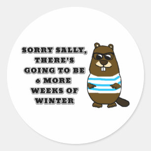 Sticker Rond Désolé Sally, 6 semaines supplémentaires d'hiver