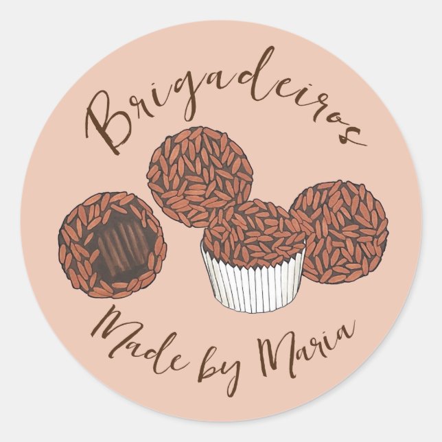 Sticker Rond Dessert de Brigadeiros brésilien de truffes de cho (Devant)