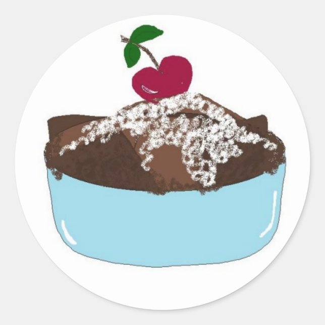 Sticker Rond Dessert de Trifle de Chocolat (Devant)