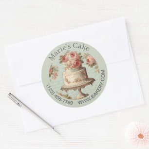 Sticker Rond Dessert Moderne Baker Cake Caterer Cupcake Boulang