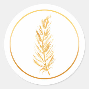 Sticker Rond Dessin couleur jaune