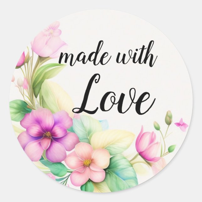 Sticker Rond Dessin d'aquarelle (Devant)