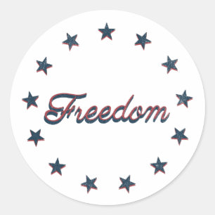 Sticker Rond Dessin de 250 étoiles pour l'Amérique patriotique