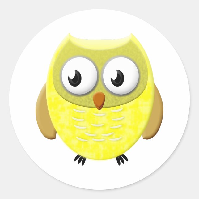 Sticker Rond Dessin de bébé hibou (Devant)
