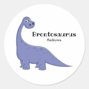 Sticker Rond Dessin de Brontosaurus dinosaure mou