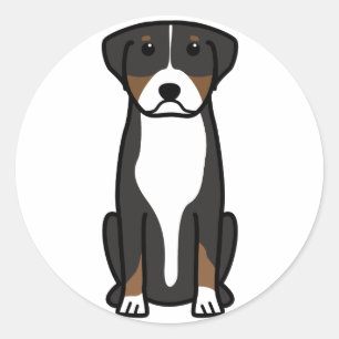 Sticker Rond Dessin de Chien de Montagne