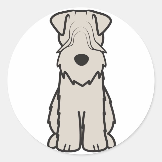 Sticker Rond Dessin de chien de Terrier roux (Devant)