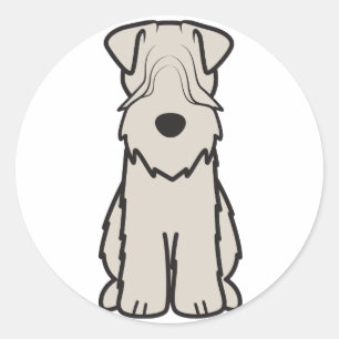 Sticker Rond Dessin de chien de Terrier roux
