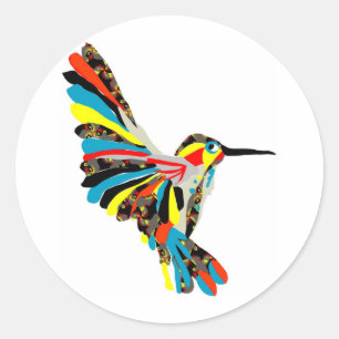 Sticker Rond dessin de colibri