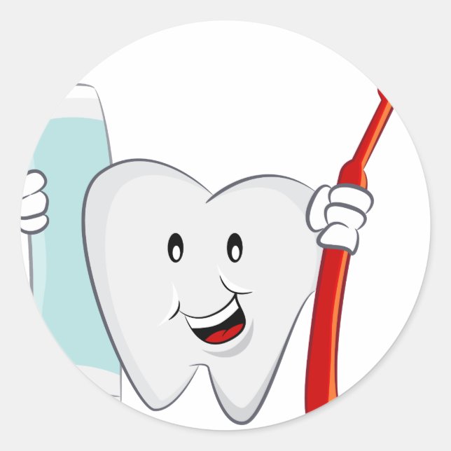 Sticker Rond Dessin de dentifrice de dentifrice de dentifrice (Devant)