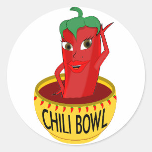 Sticker Rond Dessin de dessin au chili Bowl
