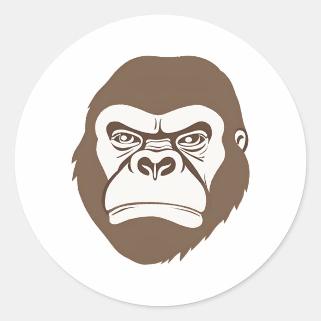 Sticker Rond Dessin de dessin de Gorilla (Devant)