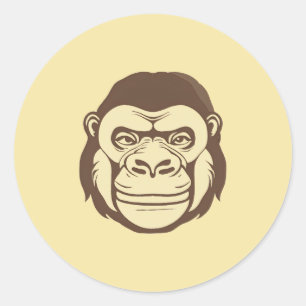 Sticker Rond Dessin de dessin de Gorilla