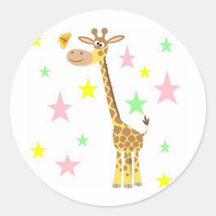 Sticker Rond dessin de girafe