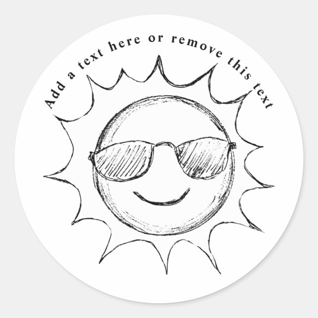 Sticker Rond Dessin de lunettes de soleil (Devant)