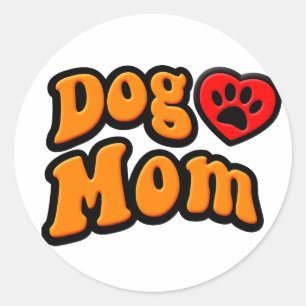 Sticker Rond Dessin de maman de chien super