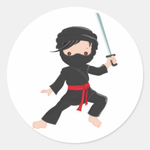 Sticker Rond Dessin de Ninja