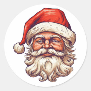 Sticker Rond Dessin de père Noël.