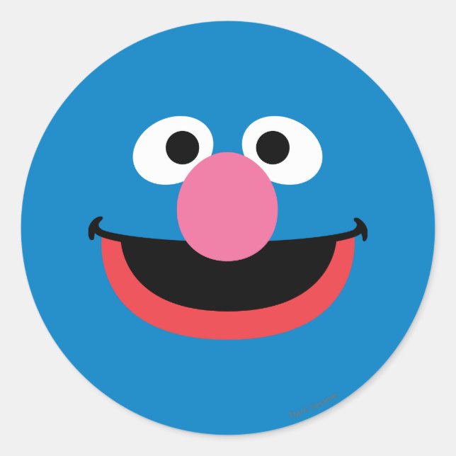 Sticker Rond Dessin de visage de Grover (Devant)
