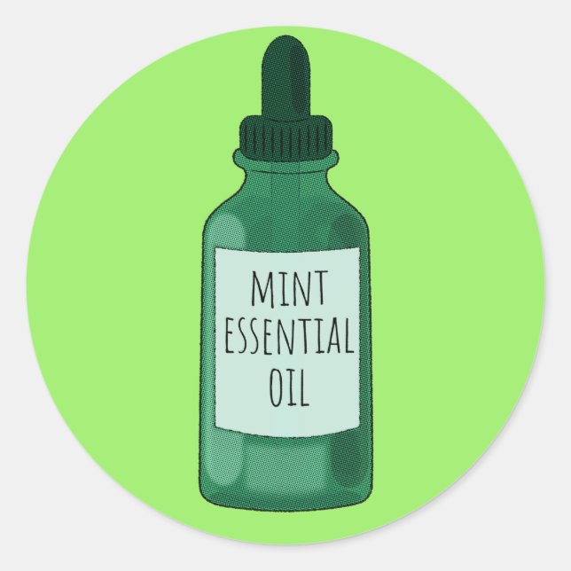 Sticker Rond Dessin d'une bouteille d'huile essentielle à la me (Devant)