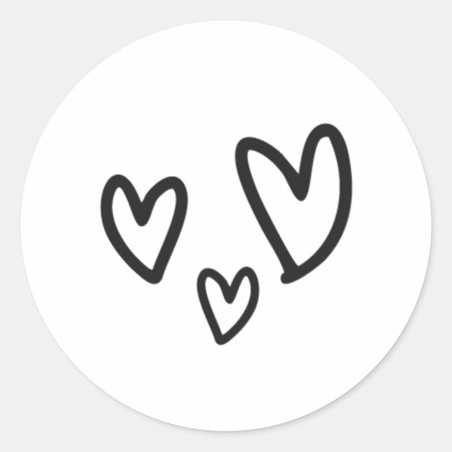 Sticker Rond Dessin Ensemble Coeurs Mariage (Devant)
