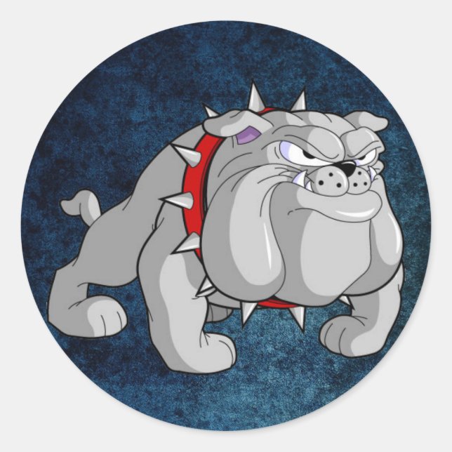 STICKER ROND DESSIN GRAS BULLDOG (Devant)