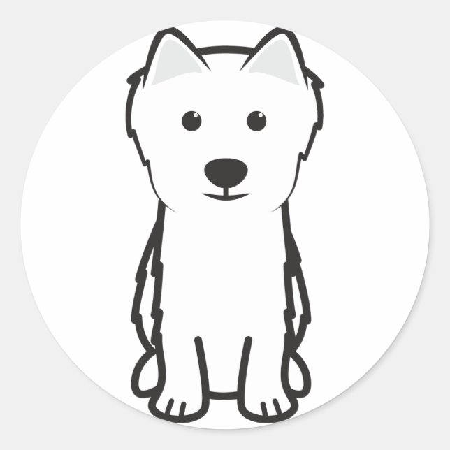 Sticker Rond Dessin japonais Spitz Dog (Devant)