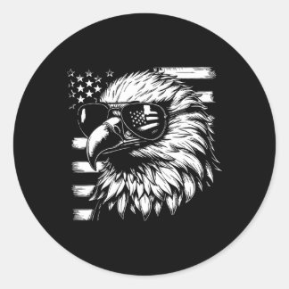 Sticker Rond Dessin pour 4 juillet Patriotique
