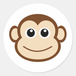 Sticker Rond Dessin sur singe