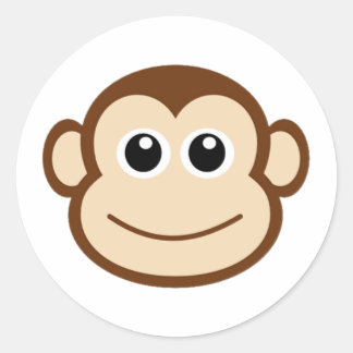 Sticker Rond Dessin sur singe