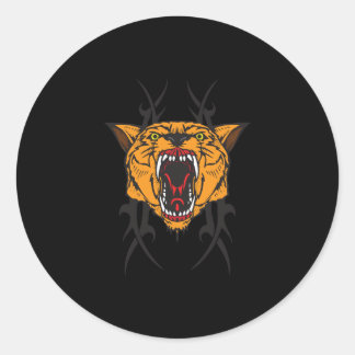 Sticker Rond dessin tribal de couguar