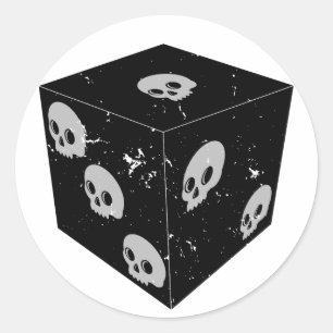 Sticker Rond Dessins crâniens désorganisés Dice