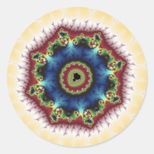 Sticker Rond Dessous de verre - Art fractal