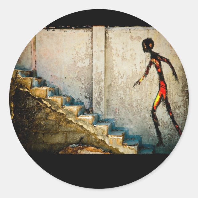 Sticker Rond destin se dirige à la maison (Devant)