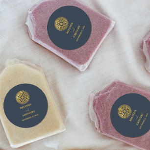 Sticker Rond Destination Mariage Passeport Compass Mariage Fave