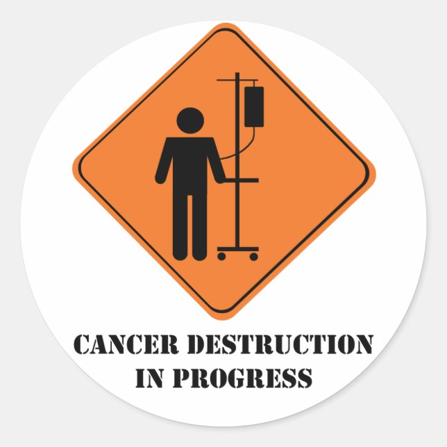 Sticker Rond destruction du cancer en cours - feuille d'autocol (Devant)