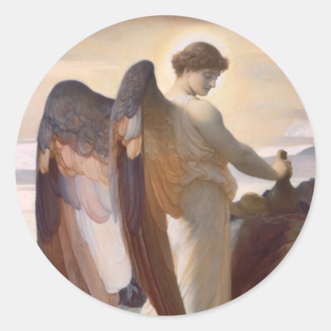 Sticker Rond Détail d'Ange, Élie dans le désert (Devant)