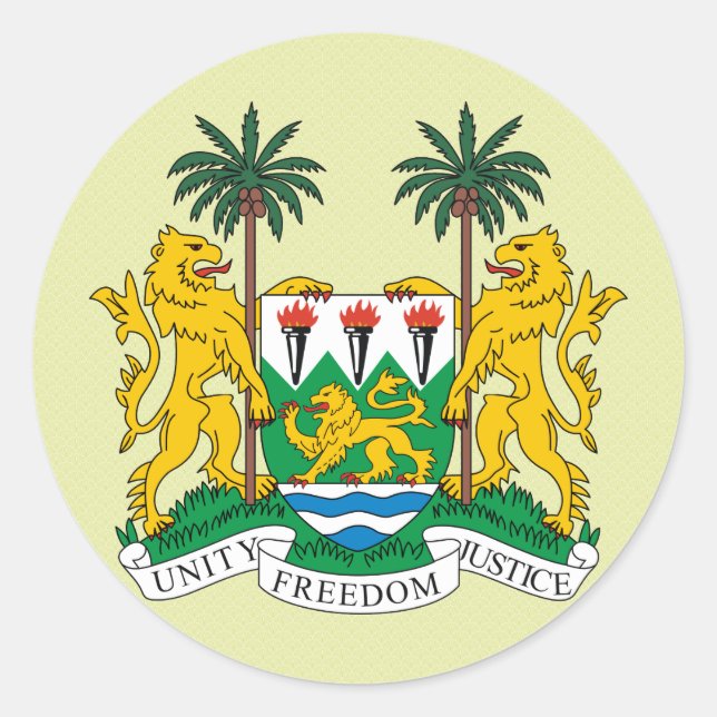 Sticker Rond Détail des armoiries de Sierra Leone (Devant)