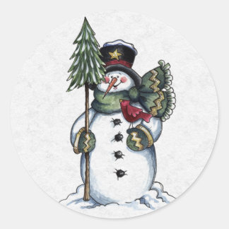 Sticker Rond Détaillant d'enveloppes de Noël