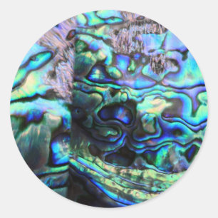 Sticker Rond Détails de la coquille d'Abalone paua